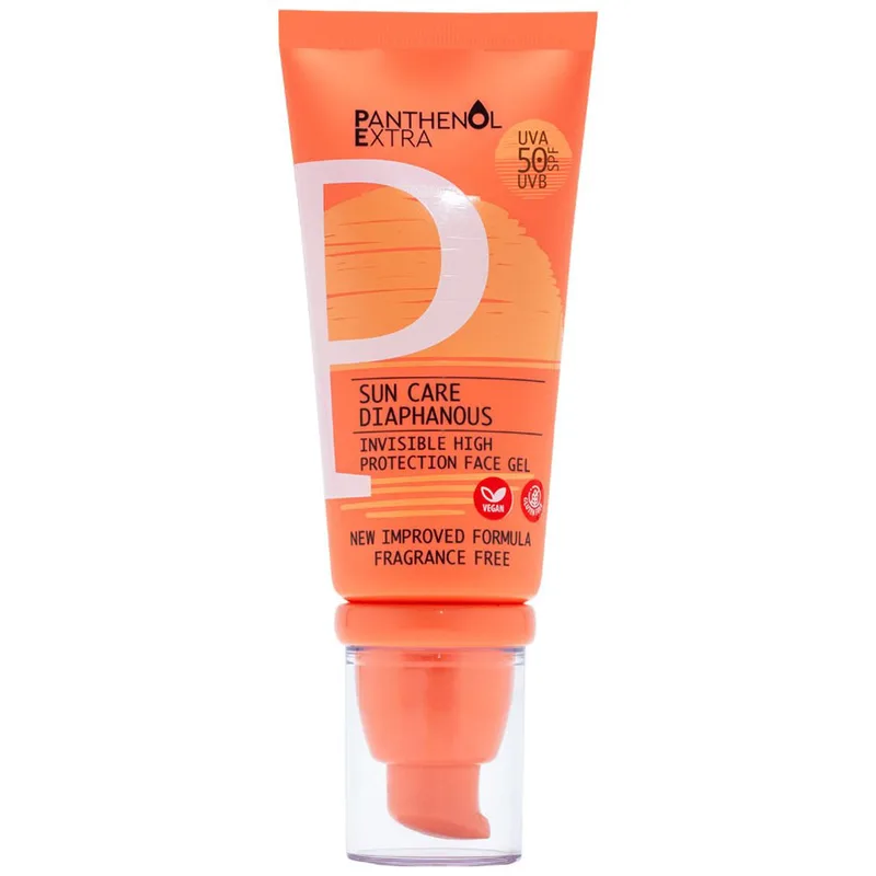 Panthenol Extra Sun Care Diaphanous Face Gel Spf50 Αόρατο Αντηλιακό Προσώπου Υψηλής Προστασίας 50ml - Spf50