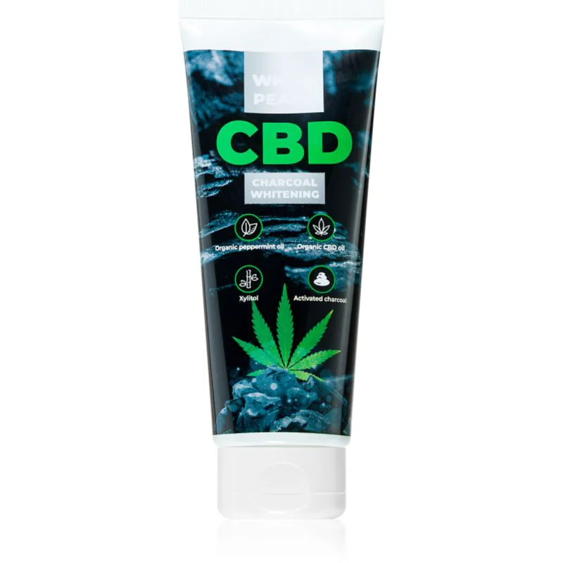 White Pearl CBD Charcoal Whitening λευκαντική οδοντόκρεμα με ενεργό άνθρακα με CBD 75 ml