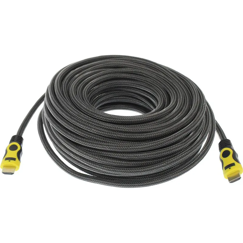 Andowl Braided Cable HDMI male - HDMI male 20m Μαύρο