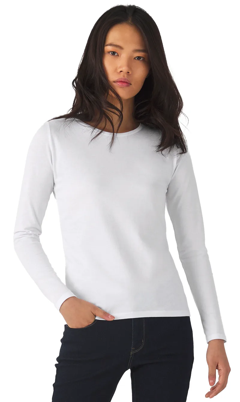 Γυναικείο μακρυμάνικο T- Shirt B & C TW08T White