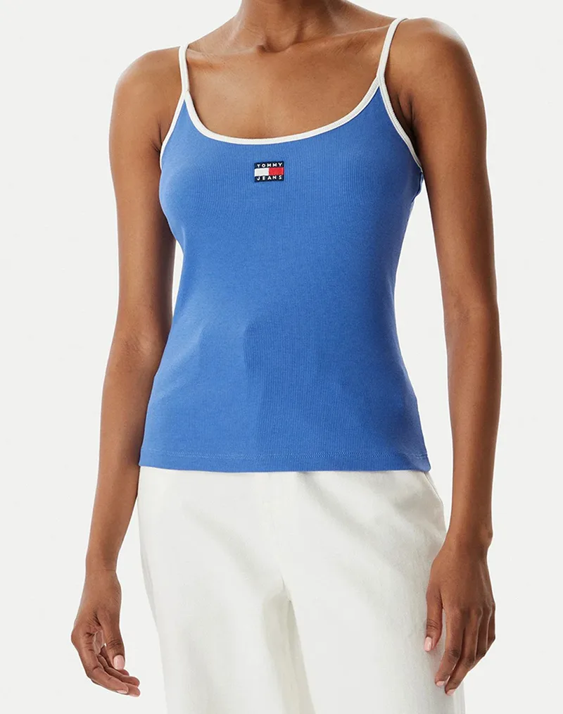 TOMMY JEANS TJW SLIM BADGE STRAPPY TOP DW0DW22261-C6H Blue