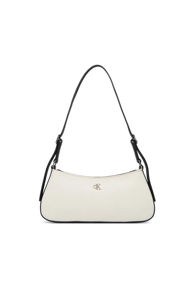 Calvin Klein Jeans γυναικεία canvas τσάντα ώμου με monogram - LV04F3347G Λευκό