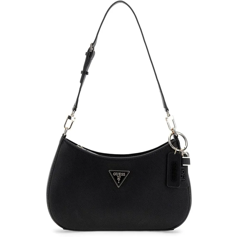 Guess μαύρη τσάντα ώμου Noelle ZG967218