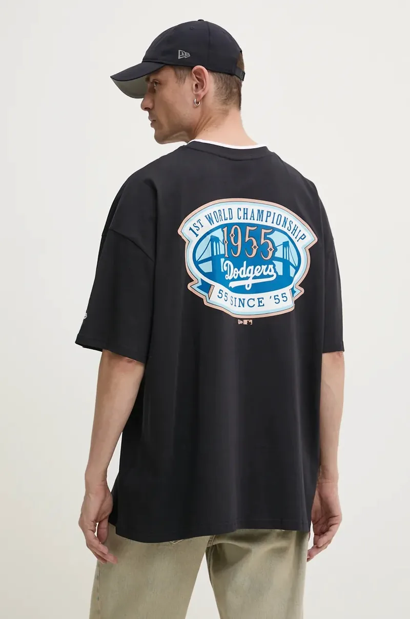 Βαμβακερό μπλουζάκι New Era LOS ANGELES DODGERS