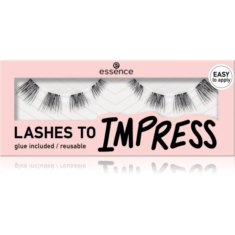 essence LASHES TO IMPRESS τεχνητές βλεφαρίδες με κόλλα 8 τμχ