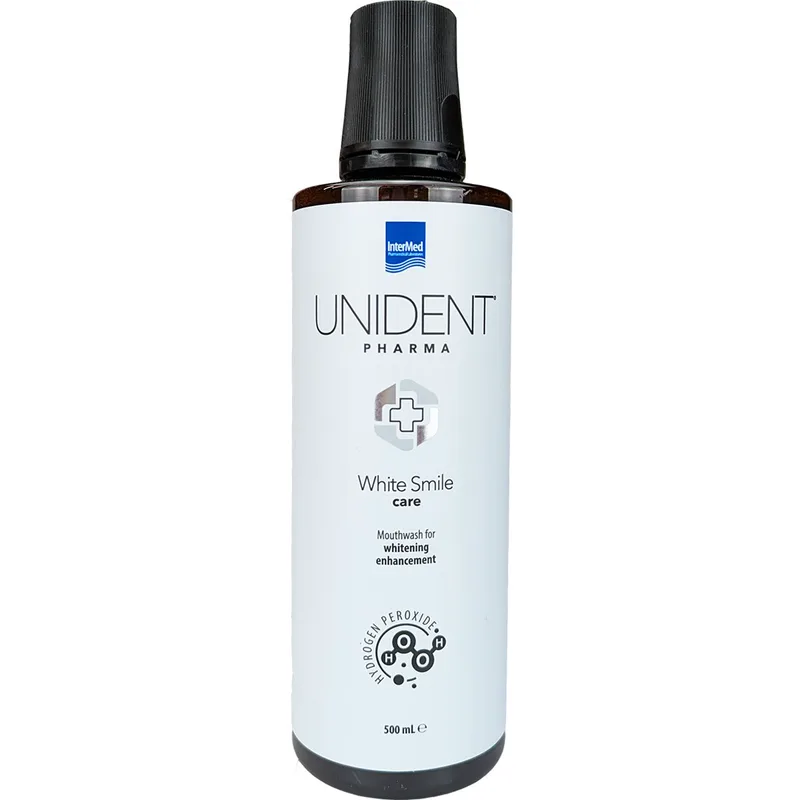 Intermed Unident Pharma White Smile Care Mouthwash Ειδικά Σχεδιασμένο Καθημερινό Στοματικό Διάλυμα για την Ενίσχυση της Φυσικής Λευκότητας των Δοντιών 500ml