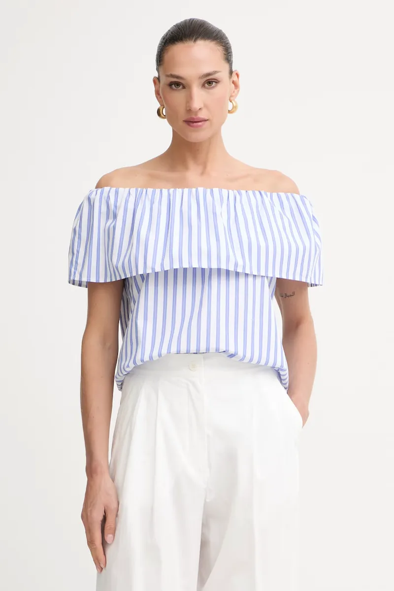 Marella μπλούζα off shoulder γυναικεία βαμβακεία Emme by Marella