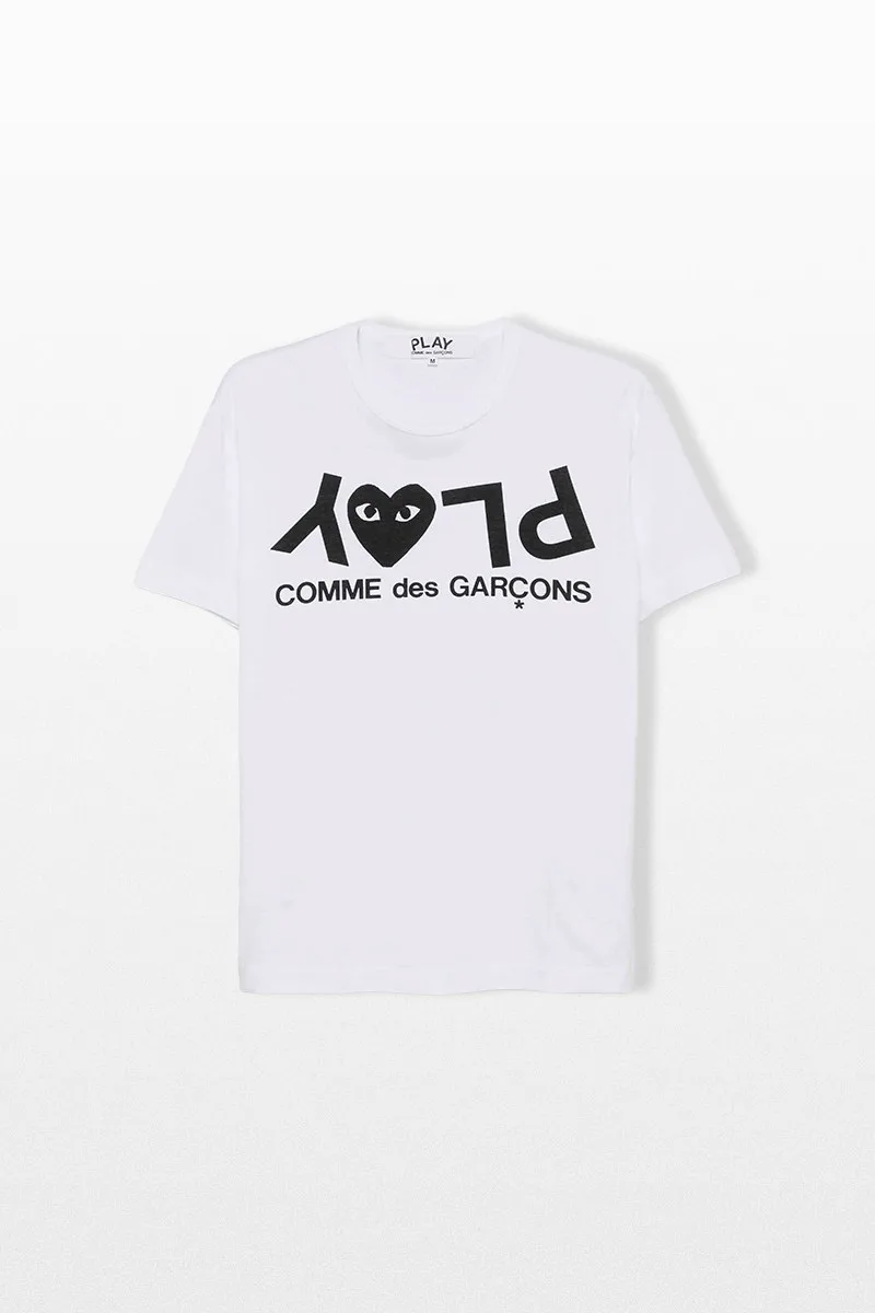 COMME DES GARÇONS PLAY Ανδρικό Λευκό Logo Print T-Shirt