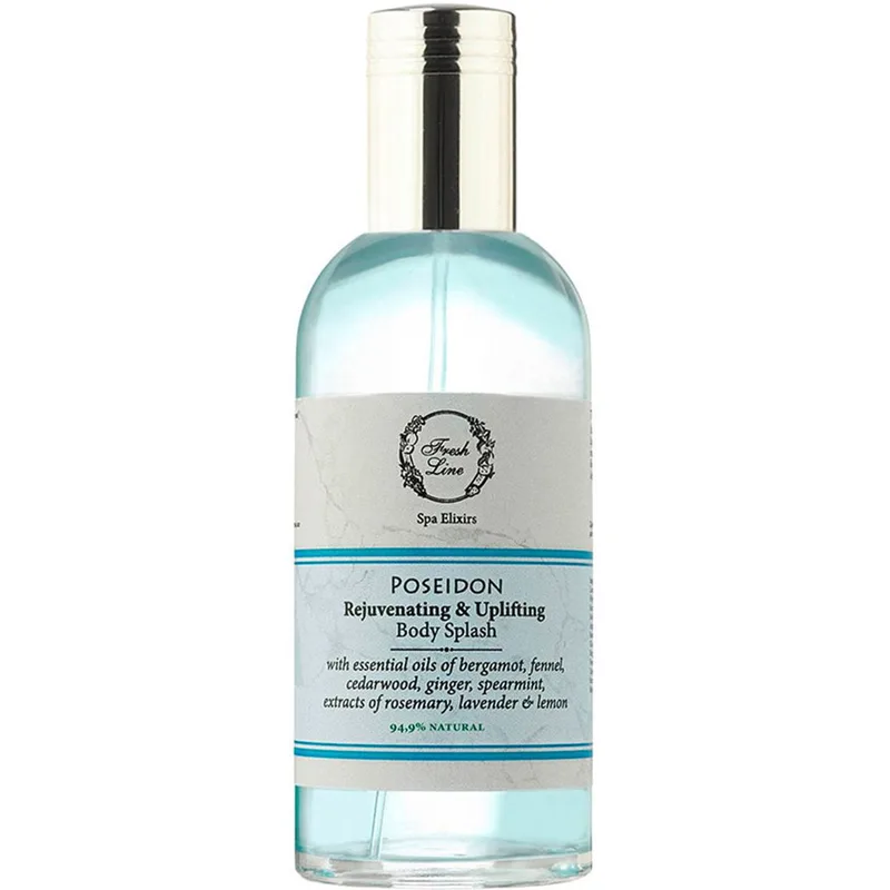 Fresh Line Spa Elixirs Poseidon Rejuvenating & Uplifting Body Splash Αρωματικό Mist Σώματος Ποσειδώνας με Αιθέρια 'Ελαια από Περγαμόντο, Ξύλο Κέδρου & Πιπερόριζα για Αναζωογόνηση & Τόνωση 100ml