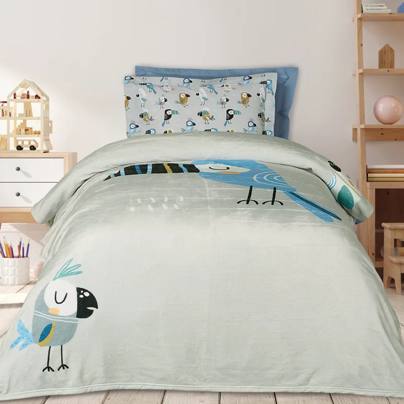 Κουβέρτα Fleece Μονή 160x220 Das Home Tucan 4914 Grey 160x220