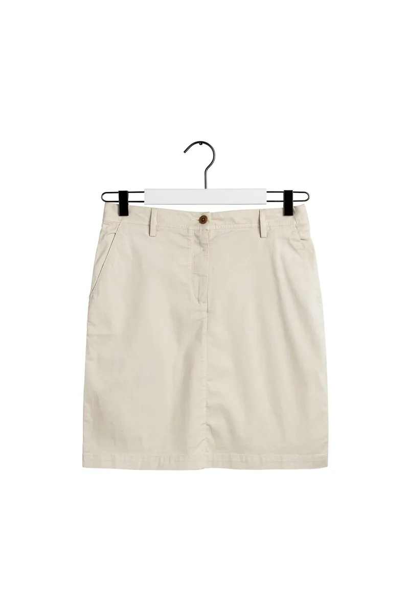 Gant γυναικεία mini φούστα chino μονόχρωμη με τσέπες - 4400039 Εκρού
