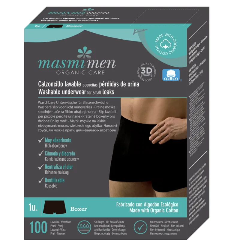 Masmi Men's Incontinence Boxer Shorts, M