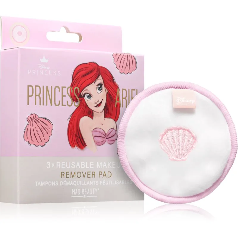 Mad Beauty Disney Princess Ariel πλενόμενοι δίσκοι ντεμακιγιάζ 3 τμχ