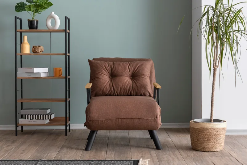 Πολυθρόνα Κρεβάτι Sando Single - Light Brown 859Ftn2822 (67x41x50)
