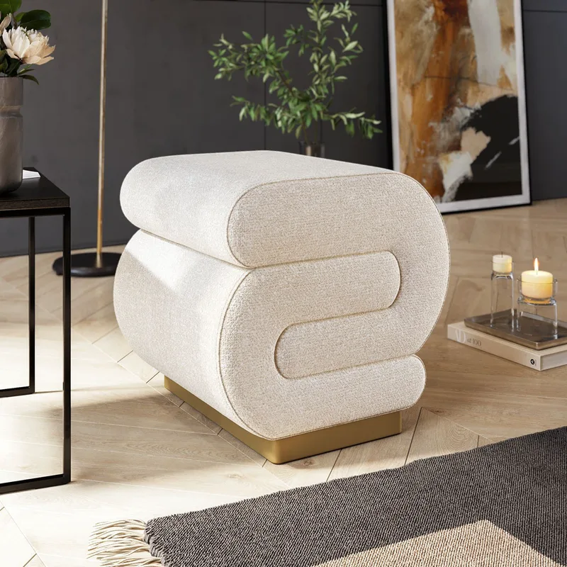 Πουφ Sally - Cream 774Bnt1101 (40x42x42)