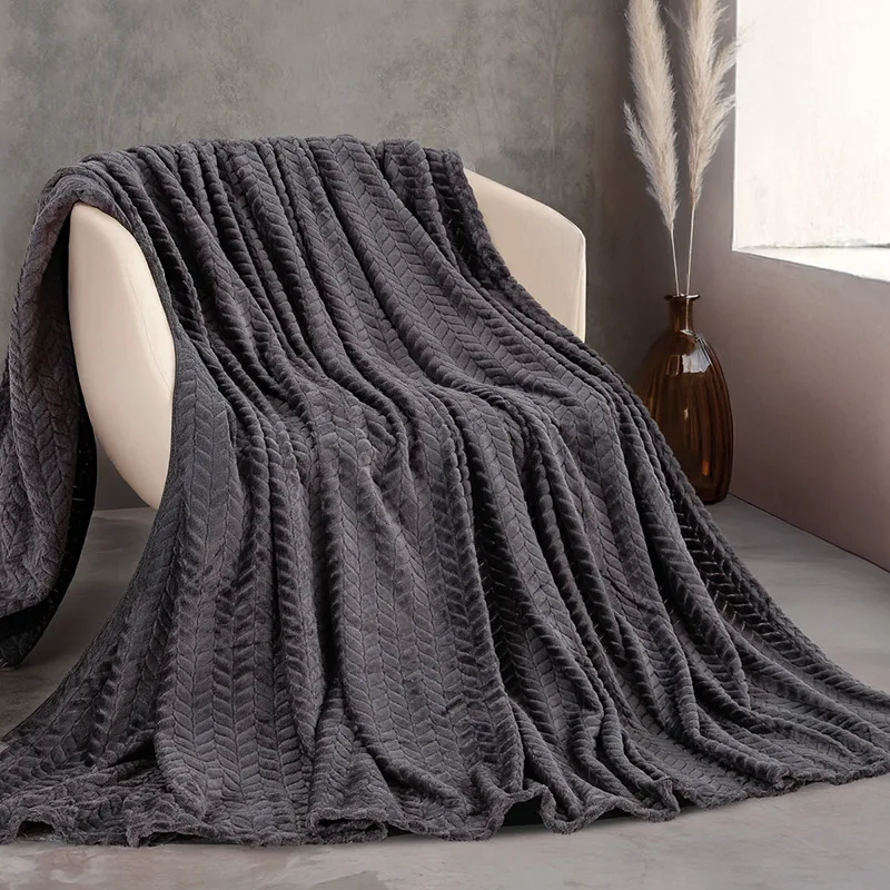 Κουβέρτα Fleece Υπέρδιπλη 220X240 Rythmos Harmonie Ανθρακι (220x240)