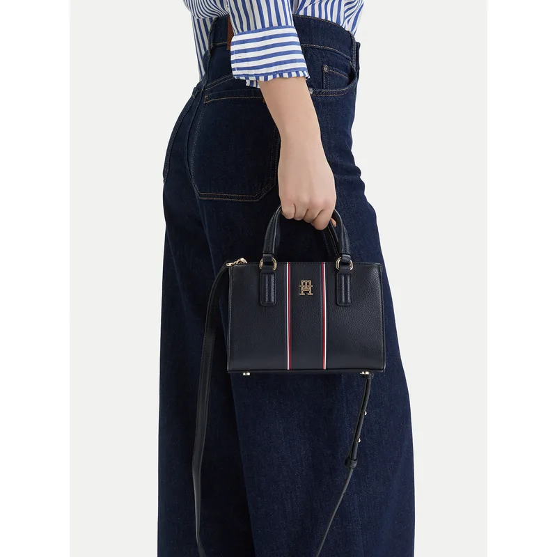 Τσάντα Tommy Hilfiger Th Daily Mini Tote Corp AW0AW18642 Σκούρο μπλε