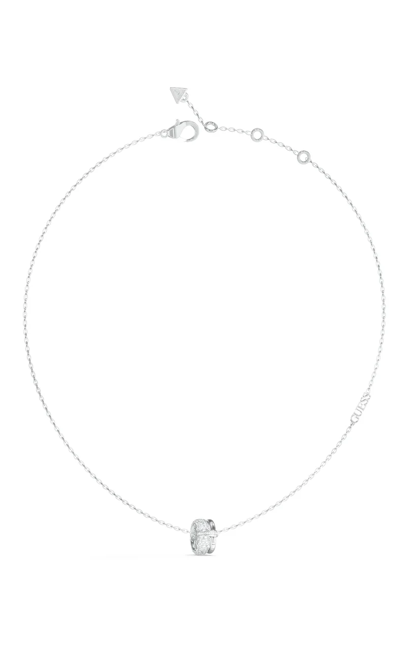 GUESS STEEL FABULOUS ME JUBN05195JWRHT/U Κολιέ Ασημένιο Με Σχέδιο Με Πέτρες
