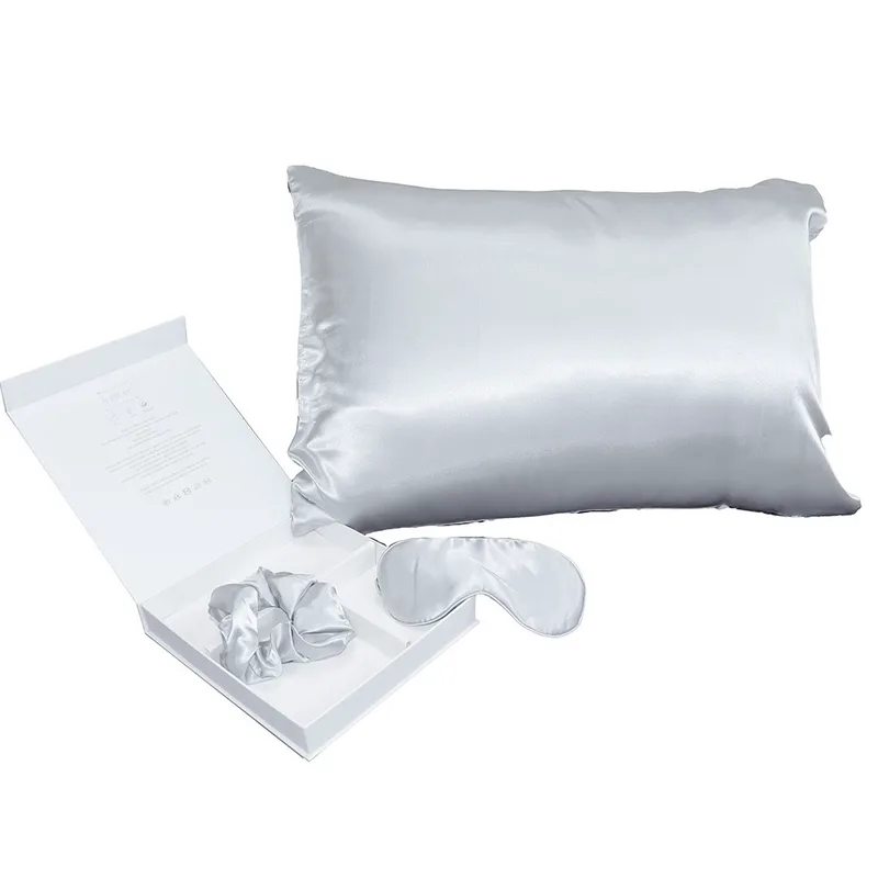 Μεταξωτή Μαξιλαροθήκη + Μάσκα Ύπνου + Scrunchie Melinen Pure Silk Silver