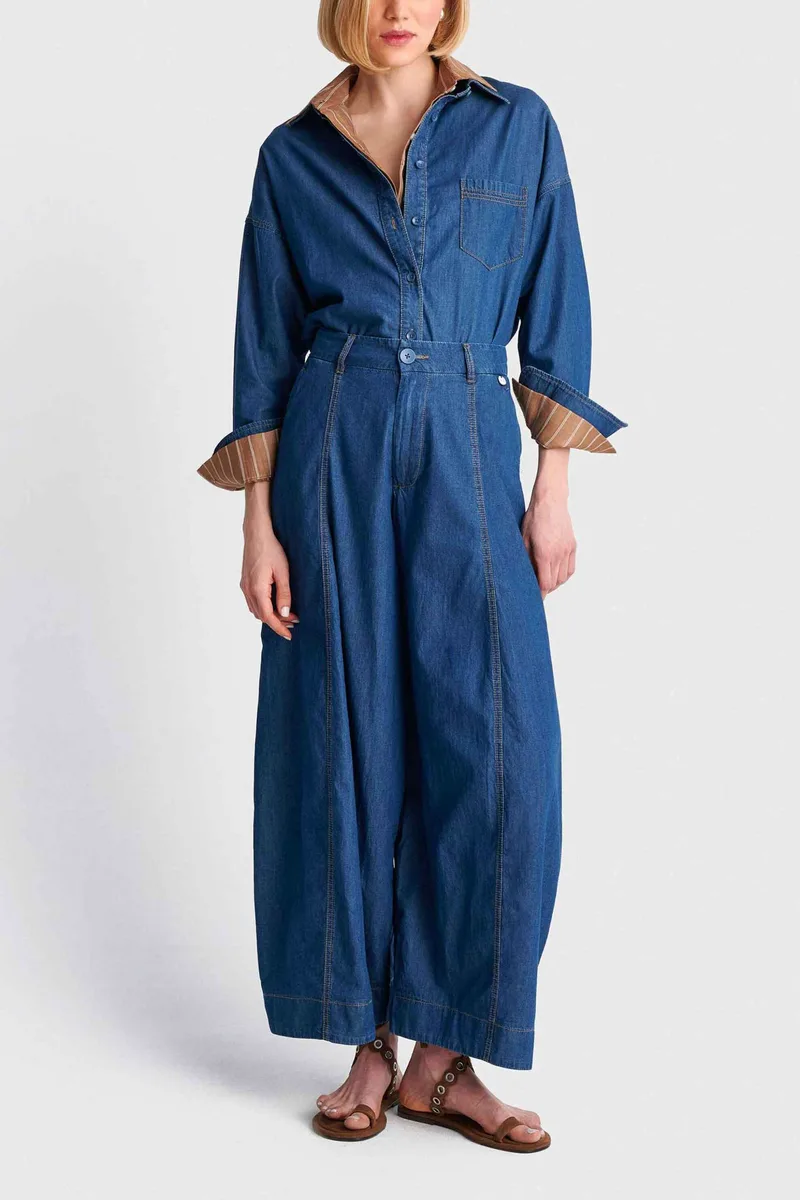 'ALE γυναικεία denim παντελόνα Loose Fit - 8923179 Denim Blue Σκούρο