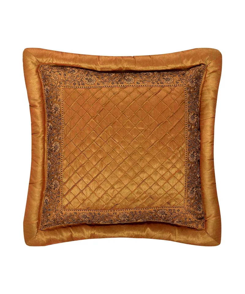 Μαξιλαροθήκη Διακόσμησης Silk Fashion Μπουρλέ Χρυσό 45x45
