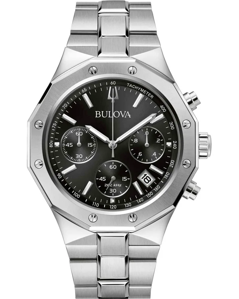 BULOVA Chronograph Precisionist - 96B410 Silver case with Stainless Steel Bracelet