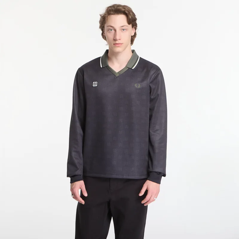 T-shirt Fred Perry Meyba Printed Ls Polo Shirt Black L