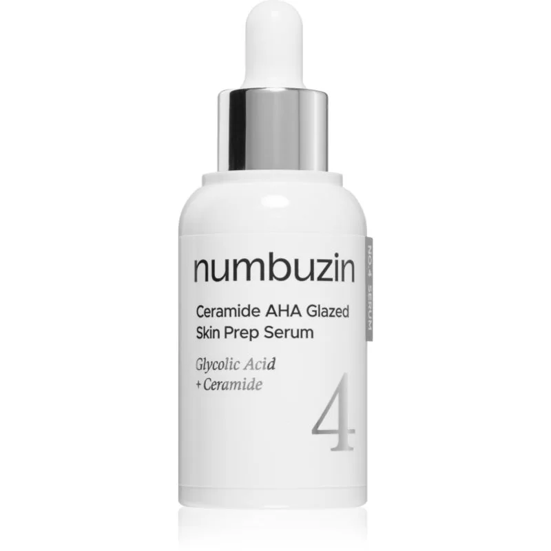 Numbuzin No. 4 Ceramide AHA Glazed Skin Prep Serum ενυδατικός ορός προσώπου με απολεπιστική δράση 30 ml