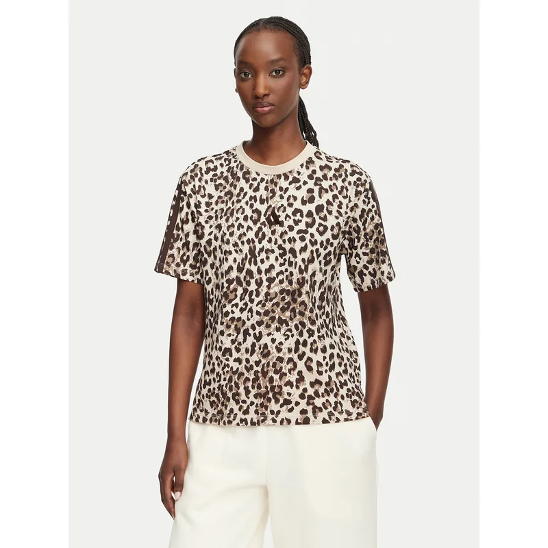 adidas T-Shirt Seasonal Essentials Animal Print KH1549 Μπεζ Regular Fit