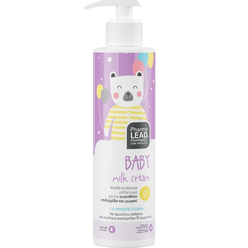 Pharmalead Baby Milk Cream Απαλό Ενυδατικό Γαλάκτωμα για την Ευαίσθητη Επιδερμίδα του Μωρού 150ml