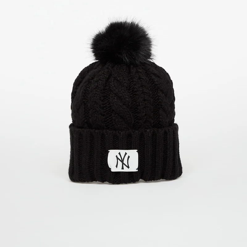 Καπέλο New Era Knit Medium Wmns MLB Cable Wide Beanie New York Yankees Black Universal