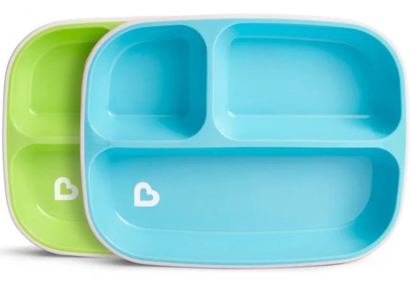 ΠΙΑΤΟ ΦΑΓΗΤΟΥ ΜΕ ΧΩΡΙΣΜΑ MUNCHKIN SPLASH DIVIDED PLATES 2 ΤΜΧ ΜΠΛΕ/ΠΡΑΣΙΝΟ