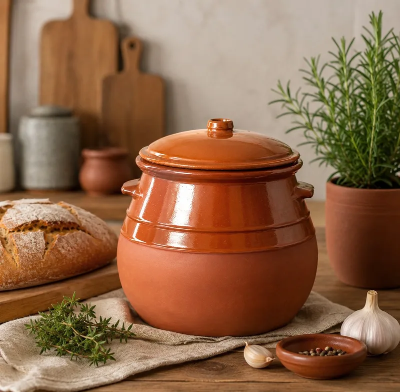 Alpina Γάστρα Πυρίμαχη 3.5lt Terracota Στρογγυλή 23cm