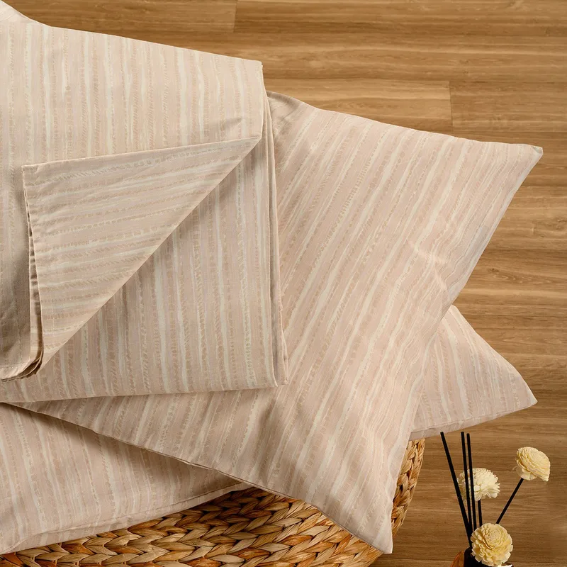 Σετ Σεντόνι Με 1 Μαξιλαροθήκη Polycotton Ημίδιπλο Με Λάστιχο 120x200+32εκ. Nika Ecru-Μπεζ Casual Line Mini Melinen 20004826 (Τύπος κατωσέντονου: Με Λάστιχο, Ύφασμα: 50% Cotton-50% Polyester, Χρώμα: Εκρού , Μέγεθος: Ημίδιπλα ) - MELINEN - 20004826