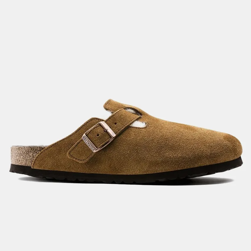 Birkenstock Leather Boston Shearling Regular Unisex Σανδάλια (9000192373_27581)