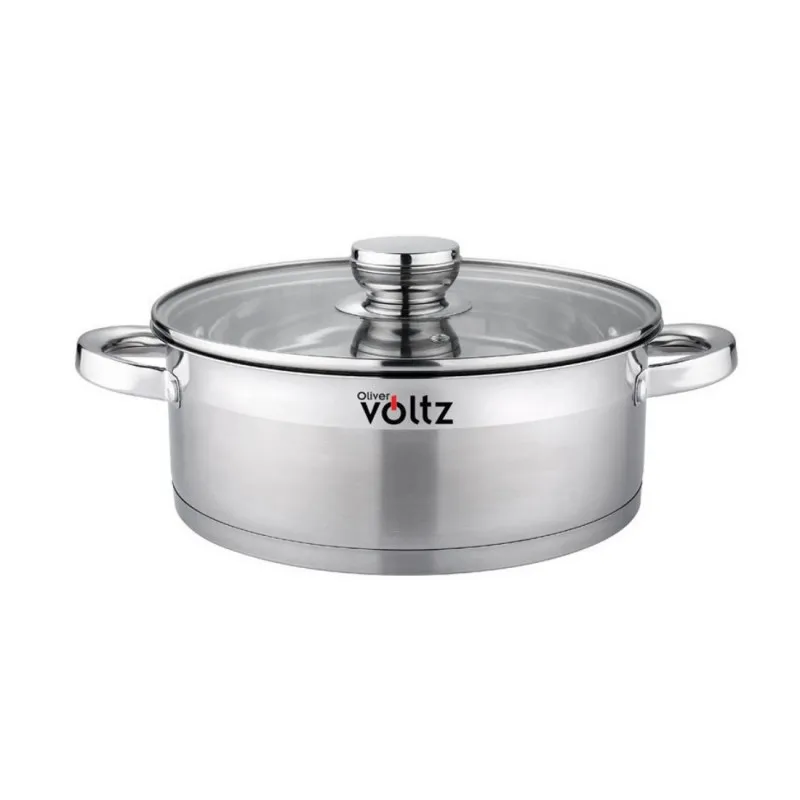 Κατσαρόλα Oliver Voltz OV51210Q28, 6 l, 28 x 10 cm, Ρηχό, Επαγωγικό, Χοντρό πάτο, Inox