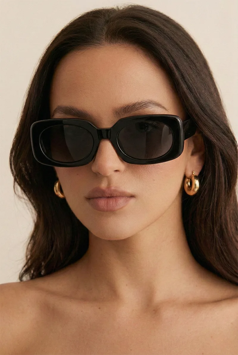 Γυαλιά Ηλίου Rectangular Bold Frame - Μαύρο