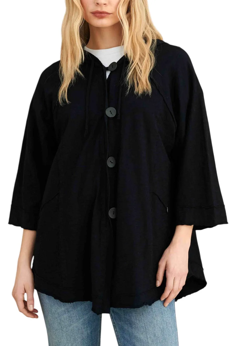 Ζακέτα Attrattivo Με Κουμπιά 9836606-BLACK Γυναικείο