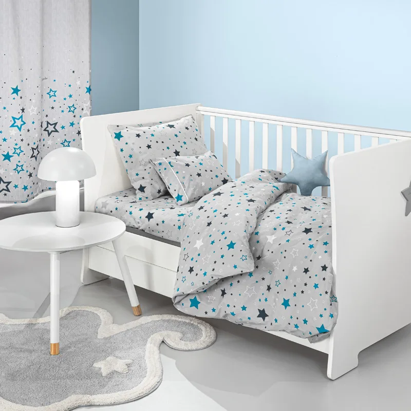 Σεντόνια Κούνιας (Σετ) 115X170 Guy Laroche Bebe Starland Silver Χωρίς Λάστιχο (115x170)
