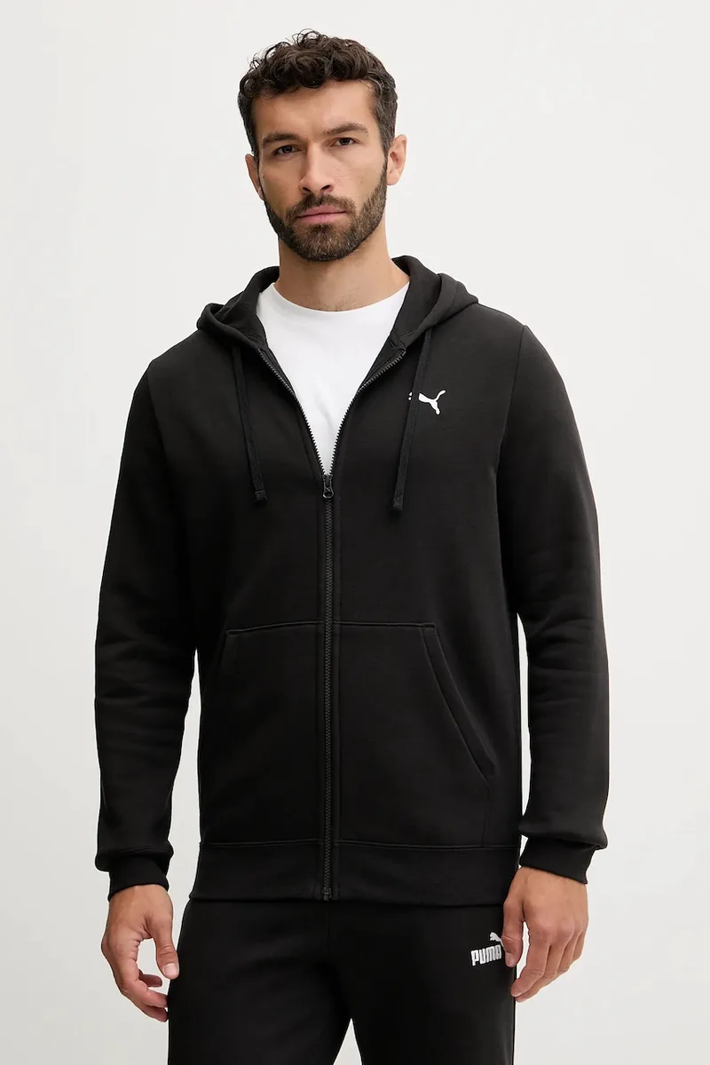Puma μπλούζα με κουκούλα και κουμπιά ανδρική με βαμβάκι