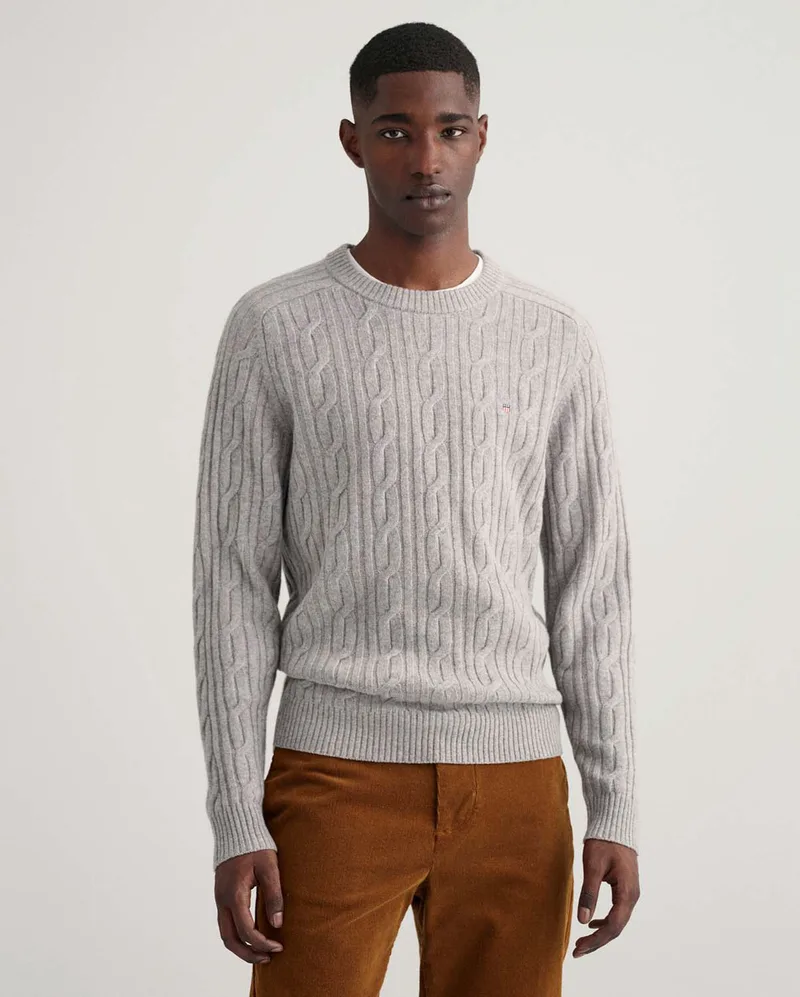 Gant Πουλόβερ Modern Fit σε Γκρι
