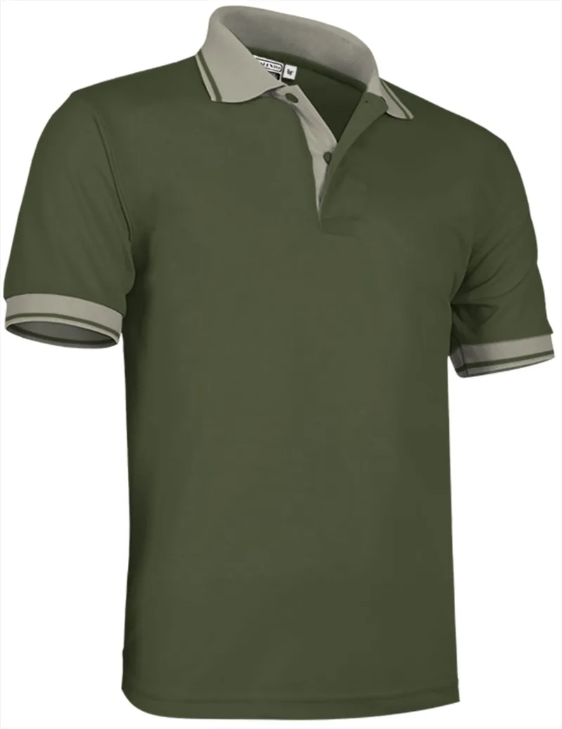 Κοντομάνικο Polo Shirt COMBI Valento POVACOMKB Military Green-Sand Μπεζ