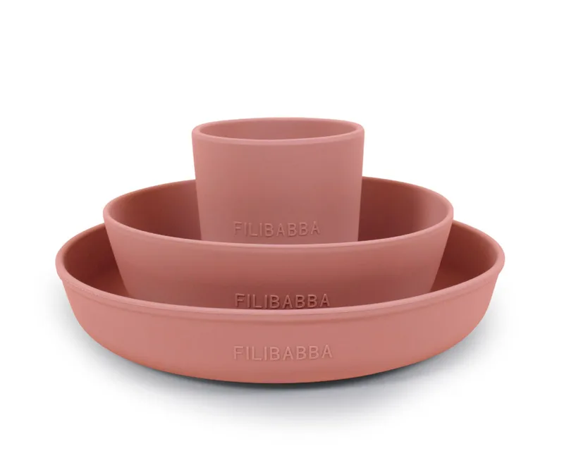 Filibabba Silicone Dinner Set - Rose