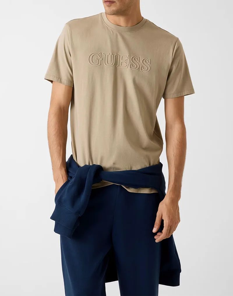 GUESS SS ALPHY T-SHIRT ΜΠΛΟΥΖΑ ΑΝΔΡΙΚΟ Z2YI11J1314-G9I0 Biege