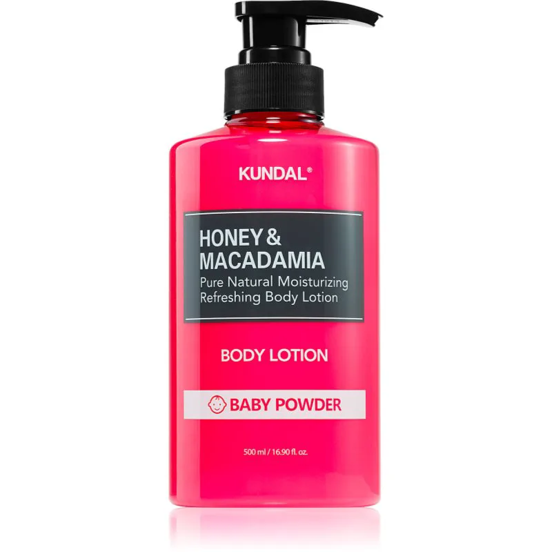 KUNDAL Honey & Macadamia Baby Powder θρεπτικό γάλα για το σώμα με ενυδατικό αποτέλεσμα 500 ml