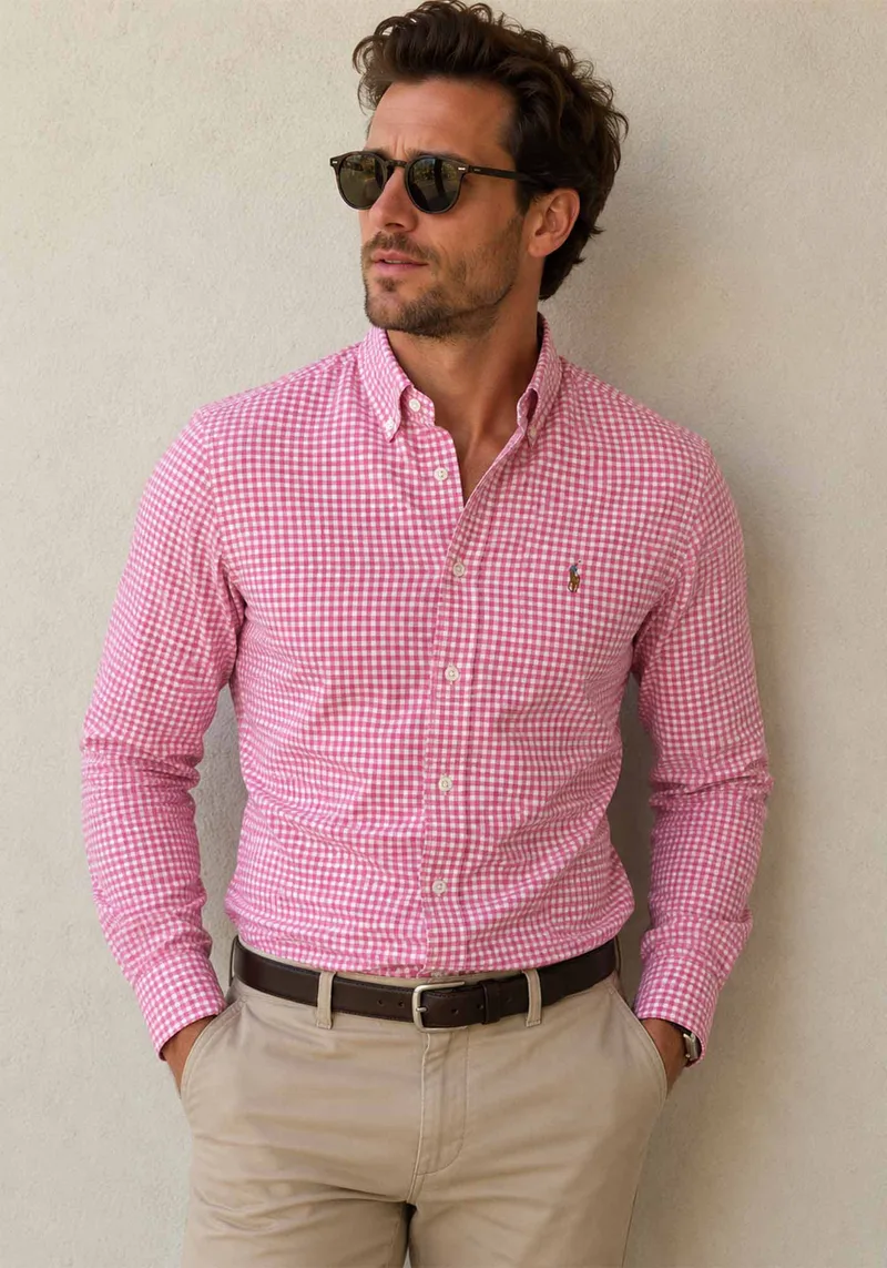 Polo Ralph Lauren Πουκάμισο Check - 710654034 003 Ροζ White