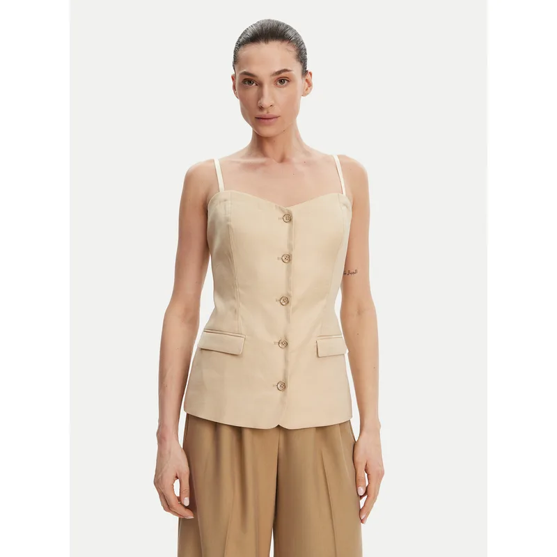 Guess Τοπ W5GH0L WH5L2 Μπεζ Regular Fit
