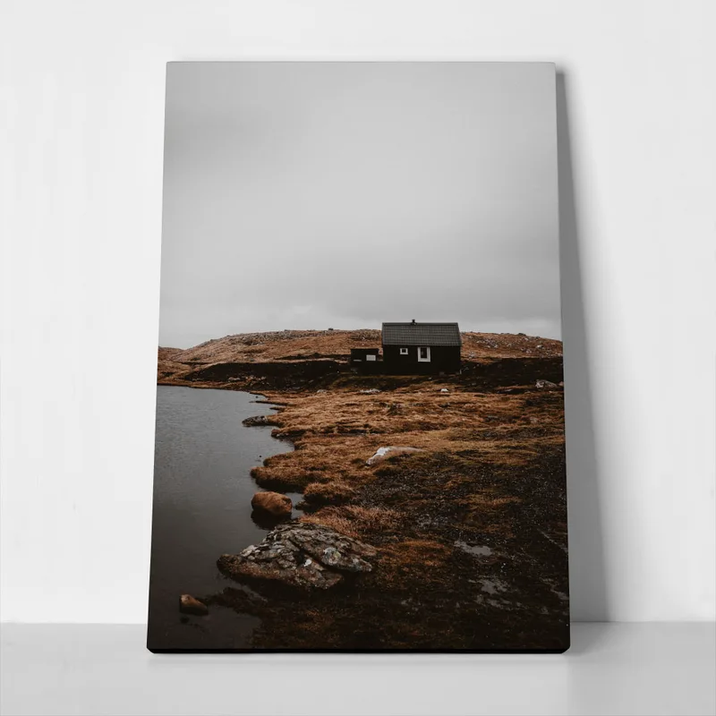 Πίνακας σε Καμβά RUSTIC FARMHOUSE MOUNTAIN LAKE CABIN