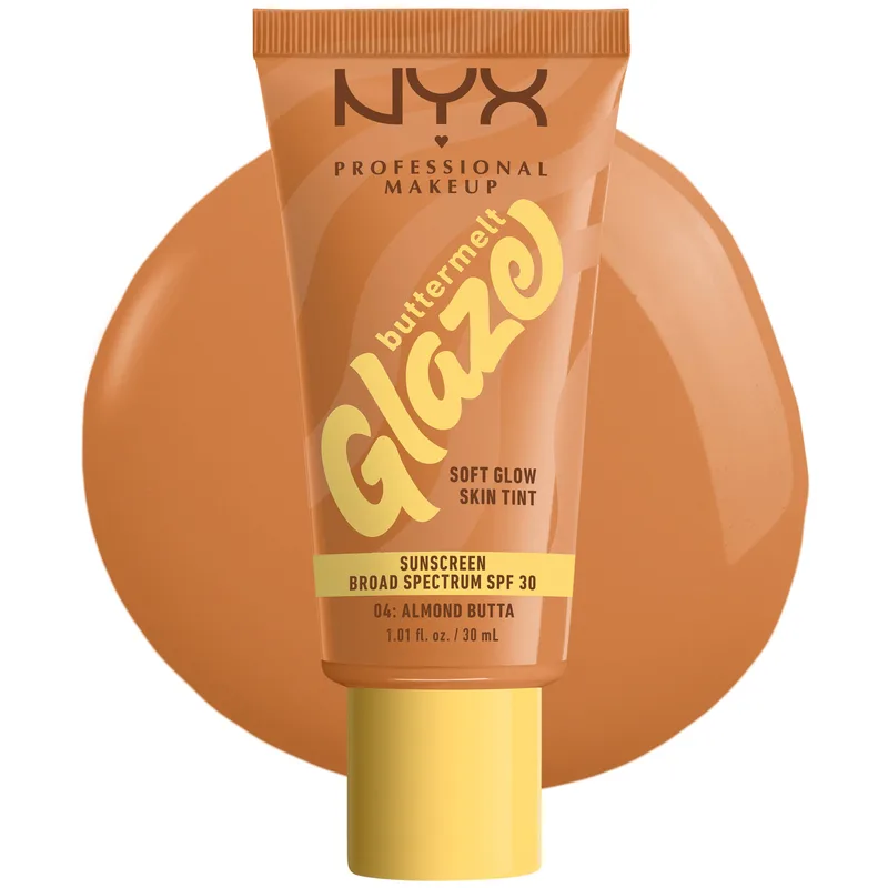 Nyx Professional Makeup Buttermelt Glaze Soft Glow Skin Tint Spf30 Makeup που Προσφέρει Λάμψη Υψηλής Προστασίας 30ml - 04 Almond Butta