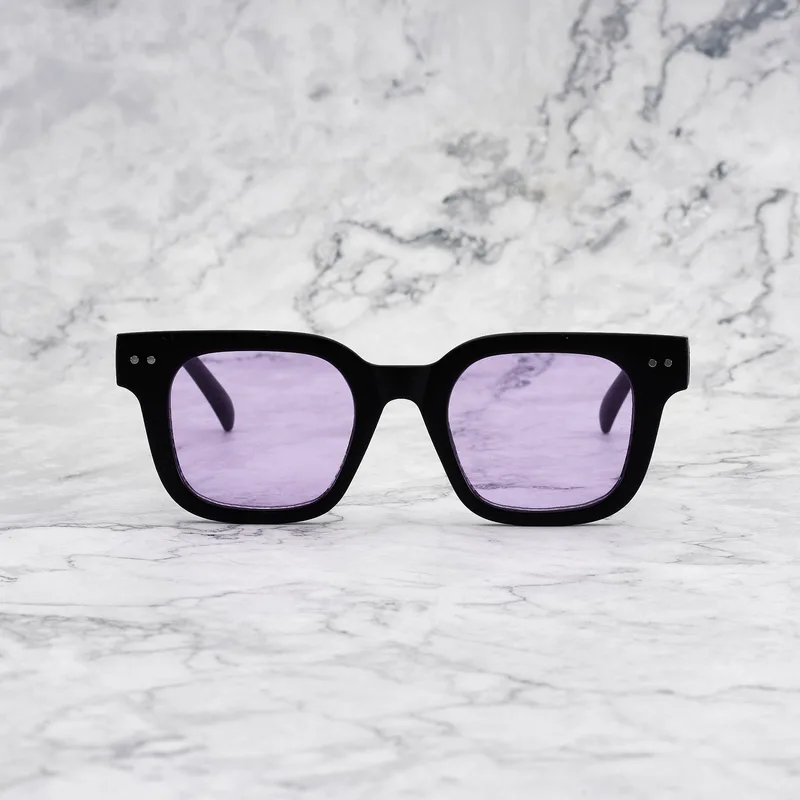WILLIAM TWO Tinted Sunglasses | Matt Black | Purple Shades | Explicit Poets Sunglasses